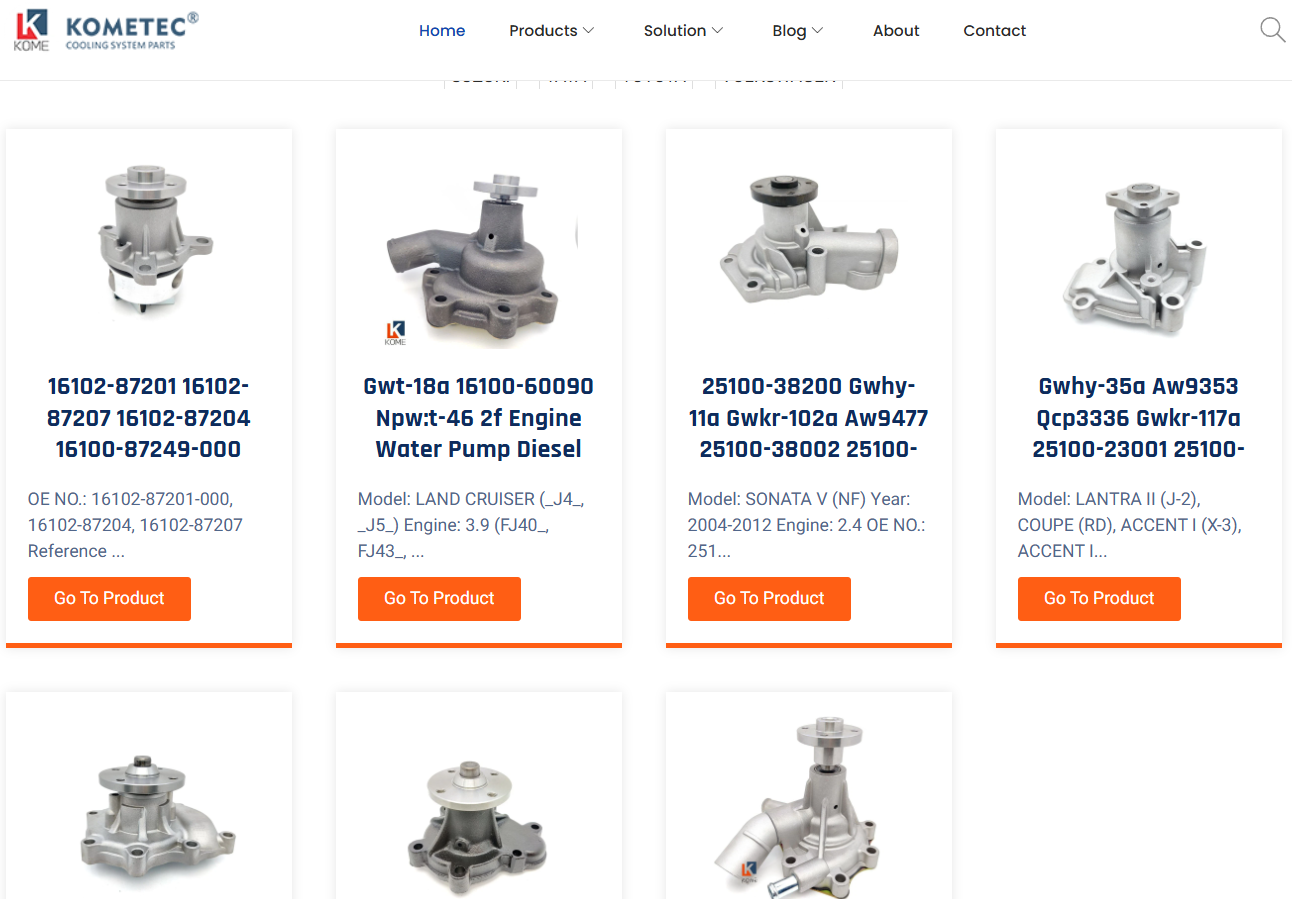 Car Water Pump Category