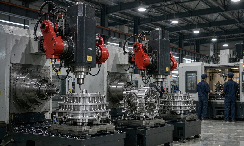 Automotive water pump manufacturing line with CNC machining of aluminum housings